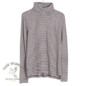 Madewell Women's Size  XS Whisper Cotton Turtleneck in Eastleigh Stripe